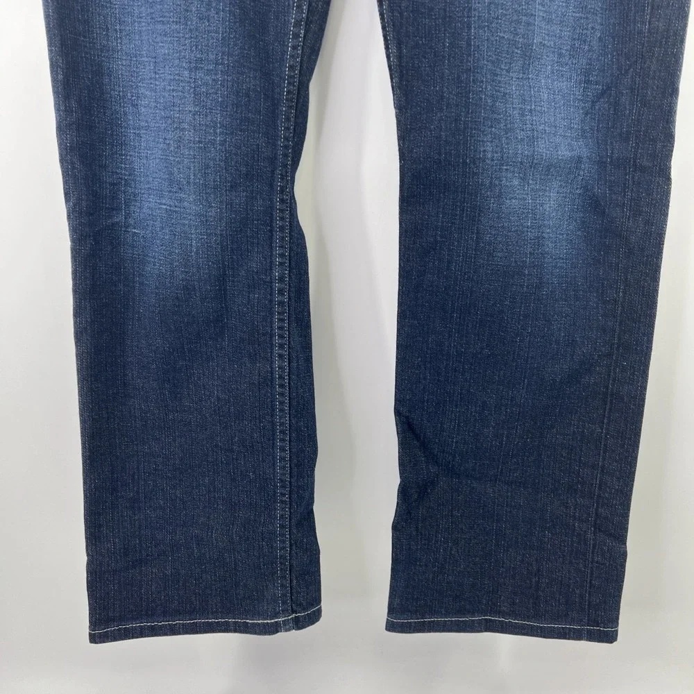 Paige Men Jeans Normandie Straight Leg Stretch Dark Wash Denim Blue Sz 34 38x31